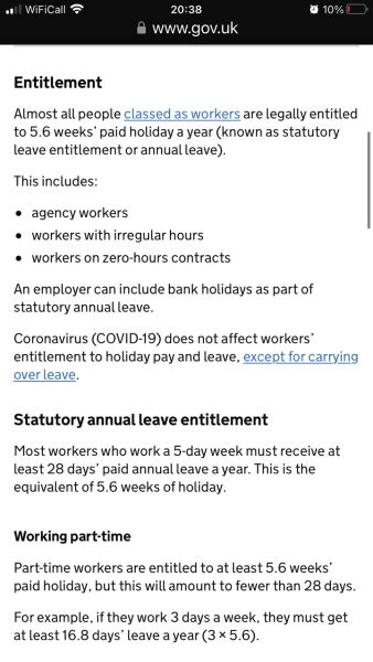 Annual Leave Entitlements Mumsnet