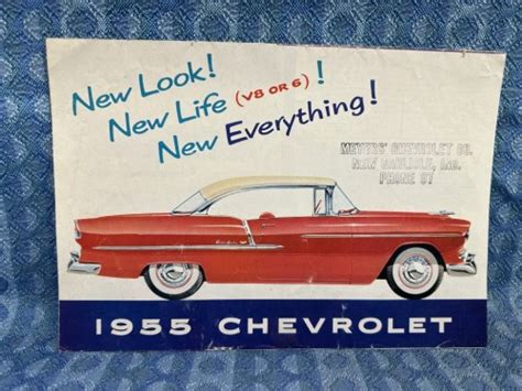 1955 Chevrolet Car Original Sales Brochure Poster Bel Air 210 150