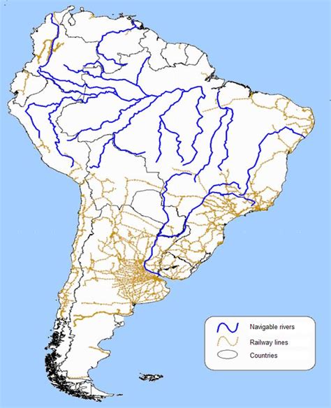South America Map With Rivers And Mountains Map Of World