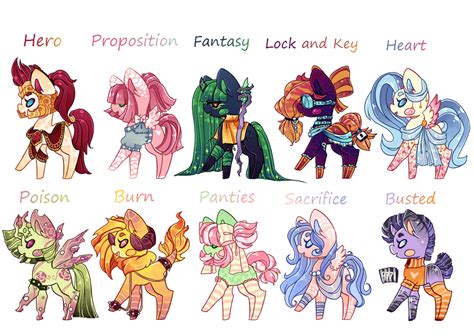 Mlp Themed Pony Adoptables Closed By Tailgatescutebooty On Deviantart