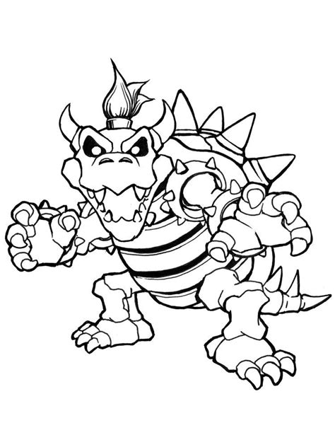 Bowser Coloring Pages Bowser Is A Villain Character In The Mario Game Series He Is A Tortoise