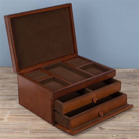 Personalised Leather Jewellery Box With Drawers By Ginger Rose
