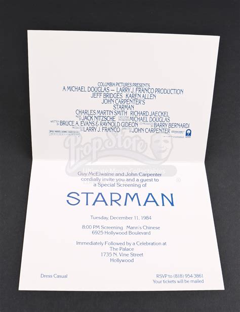 Screening Invitations Prop Store Ultimate Movie Collectables