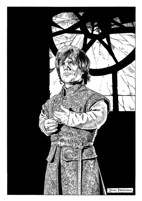 Game Of Thrones Tyrion Lannister By John Parsons Pen And Ink On Card