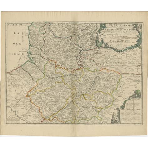 Antique Map Of The Picardy Region By Nolin 1694