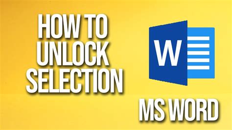 How To Unlock Selection Microsoft Word Tutorial Youtube