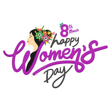 Happy Womens Day Text With Beautiful Women Illustration Womens Day Happy Womens Day 8th March