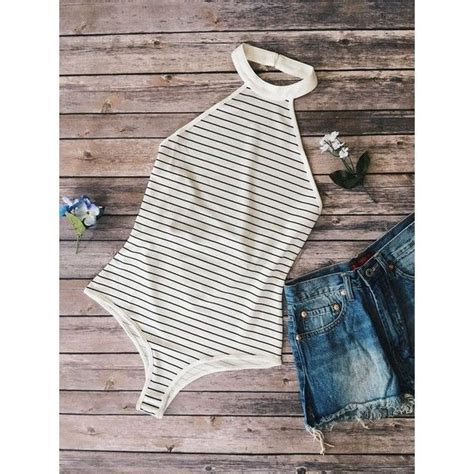 Keely Striped Bodysuit Liked On Polyvore Featuring Intimates And