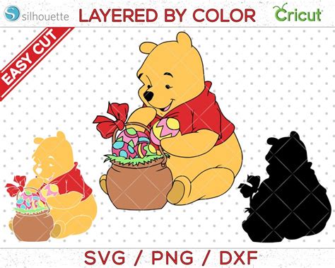 Winnie The Pooh Svg Pooh Cut File Egg Svg Easter Svg Etsy Uk