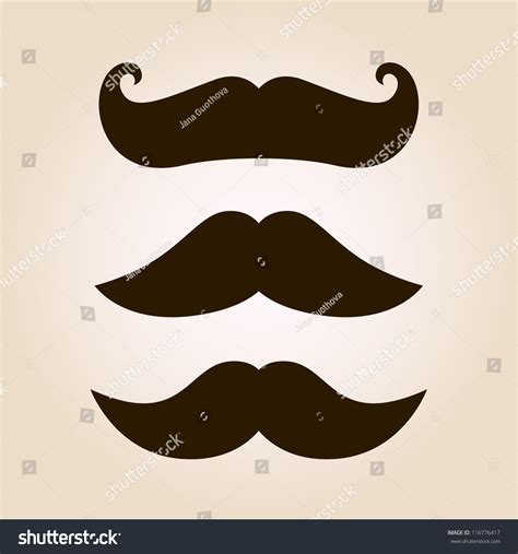 Retro Mustache Illustration Set 116776417 Shutterstock