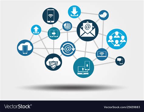 Graphic Network Communication Grey Royalty Free Vector Image