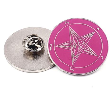 Church Of Satan Sigil Of Baphomet Lapel Pin Pink Ebay