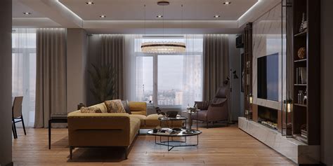 Contemporary Style Living Room And Hall On Behance