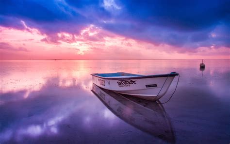 2880x1800 Boat Beach Seashore Reflection Sunset Macbook Pro Retina Hd