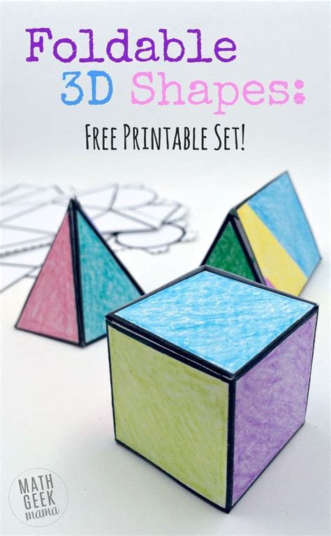 This is a worksheet/investigation/activity that can be used to decipher the nets of 3d shapes. Foldable 3D Shapes (FREE Printable Nets!) | Teaching math ...