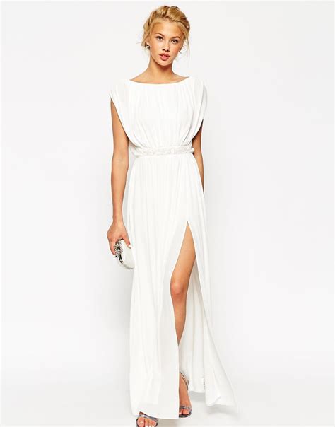 Asos Embellished Waist Maxi Dress At White Bridesmaid Dresses Maxi Dress Shop Maxi