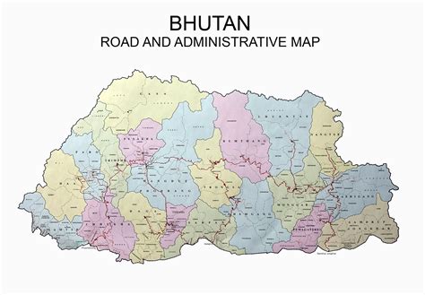 Detailed Administrative Map Of Bhutan Bhutan Asia Mapsland Maps Images