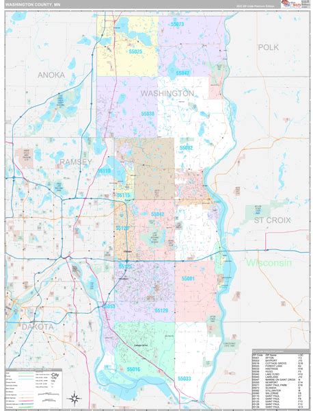 Wall Maps Of Washington County Minnesota