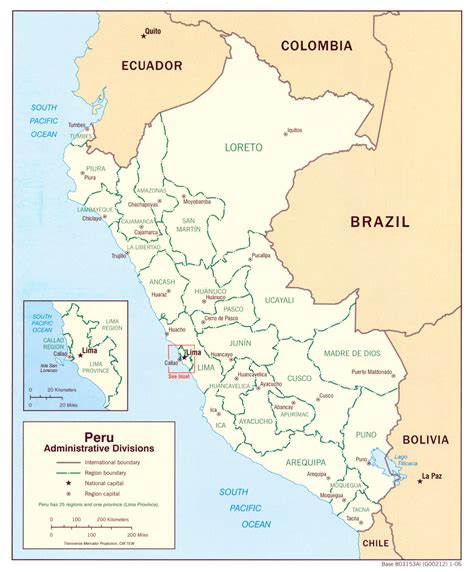 Map Of Peru Administrative Divisions Online Maps