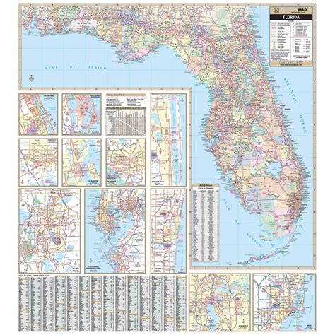 Florida Laminated State Wall Map Laminated Florida Map Printable Maps
