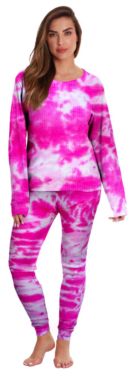Just Love Womens Tie Dye Two Piece Pajama Set Tie Dye Pink Large