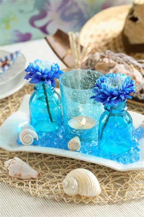 Learn how to make this simple diy beach theme centerpiece! Beach Theme Wedding Centerpieces | Destination Wedding Details