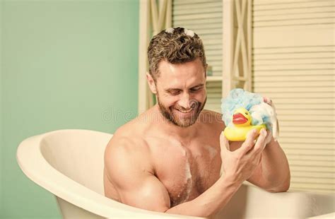 handsome muscular man relaxing bathtub warm bath concept transform your bathroom into own