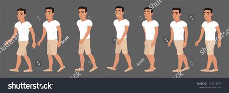 Animation Human Gait Guy Character Animation Stock Vector Royalty Free