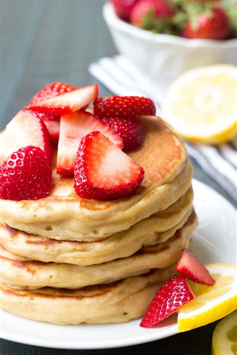Pour the batter onto a griddle sprayed with cooking spray, ¼ cup at a time. Lemon Greek Yogurt Pancakes