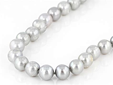 Platinum Cultured Freshwater Pearl Rhodium Over Sterling Silver 24 Inch