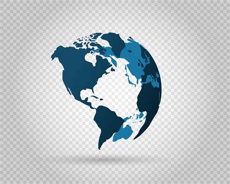 Earth Globe Icon On Transparent Background Vector Illustration 5567966