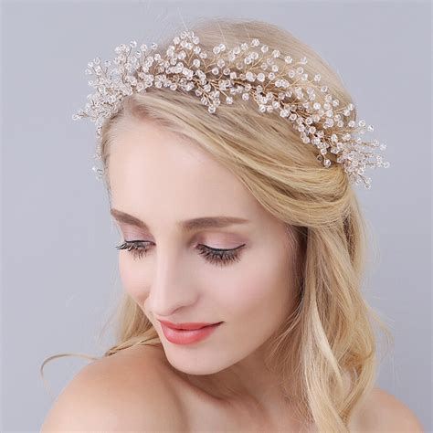 buy hot sale silver gold hair ornaments crystal tiara wedding hair bands