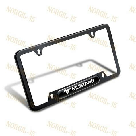 For Mustang Black License Plate Frame Stainless Steel Metal Etsy Uk