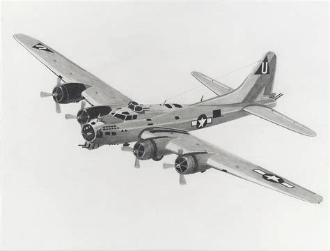 B 17 Flying Fortress Drawing By Kenneth Connelly Fine Art America