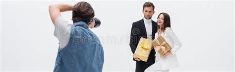 Back View Of Photographer Taking Photo Stock Photo Image Of Emotion