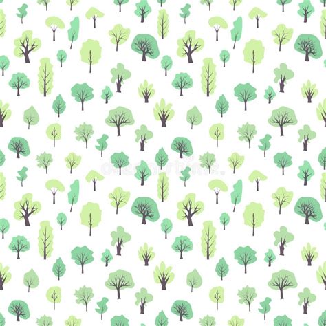 Seamless Trees Pattern Stock Vector Illustration Of Forest 184755851