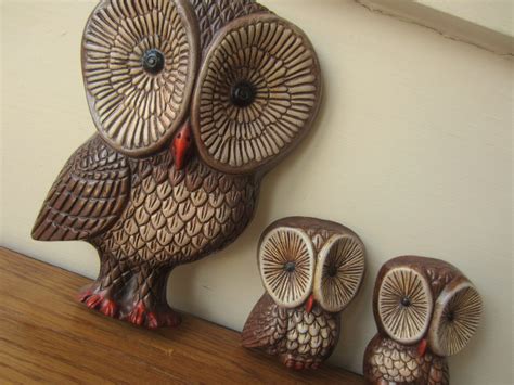 Vintage Set Of Owls Nursery Decor Momma And Baby Owls Owl Nursery