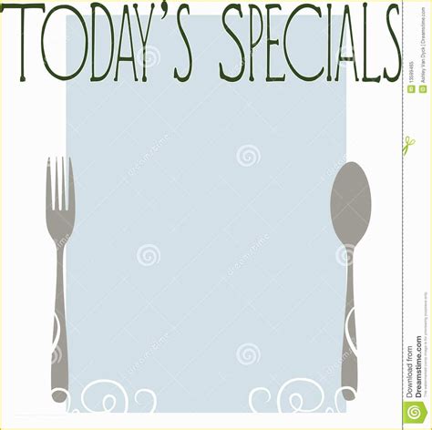 Specials Menu Template Free Of Today S Specials Stock Illustration