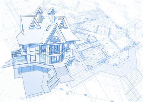 House Building Blueprint Design Vector 05 Free Download