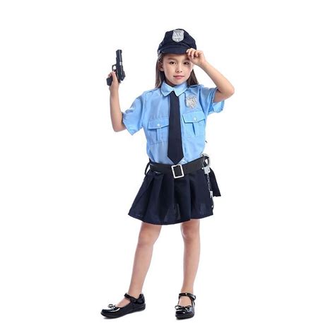 لطيف الفتيات ضابط شرطة شرطي صغير اللعب تأثيري الموحدة أطفال أروع هالوين زي من 5634رس Dhgate
