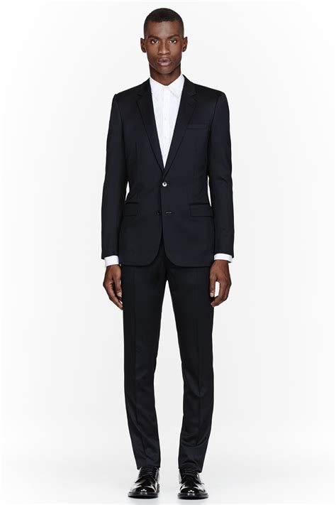 No color would serve them better than a wool suit which is black in color. Lyst - Saint Laurent Black Two_button Skinny Suit in Black ...