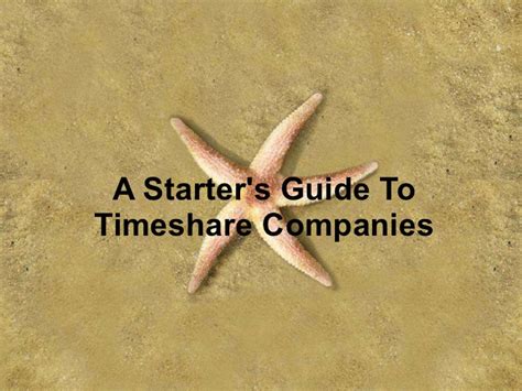 A Starter's Guide To Timeshare Companies