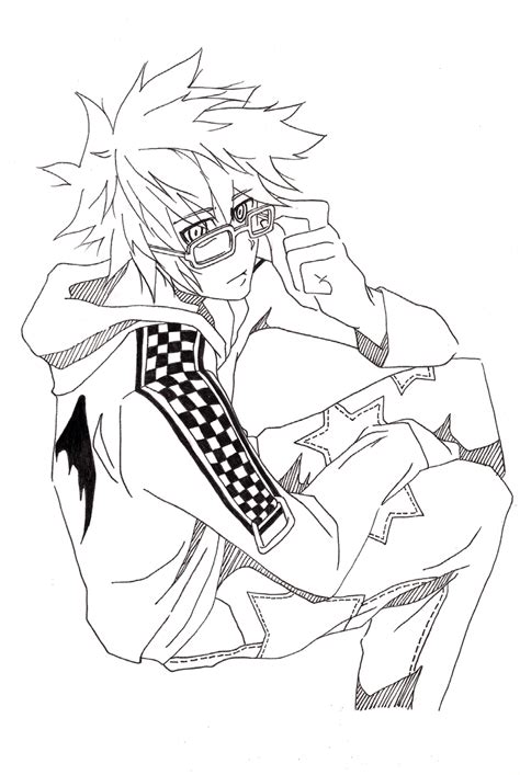 Lineart Boy With Glasses By Nanase08 On Deviantart
