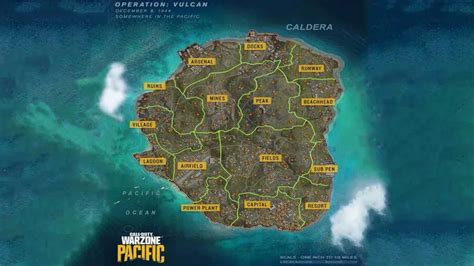 Call Of Duty Warzone Pacific Caldera Full Map And Locations Pro