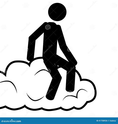 On The Cloud Stock Vector Illustration Of Business Excited