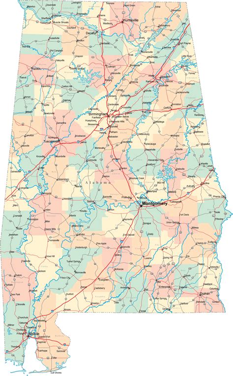 Alabama Detailed Map Map Alabama