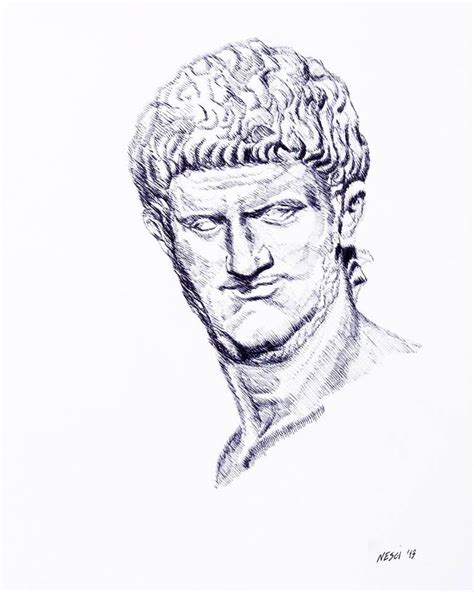 Nero Roman Emperor Series Ancient Rome Drawing Roman Drawings