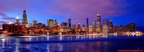 Chicago Sunset Skyline Photography Wallpaper Wallpapers Gallery