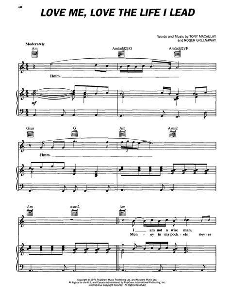 Love Me, Love The Life I Lead by Elvis Presley Sheet Music for Piano