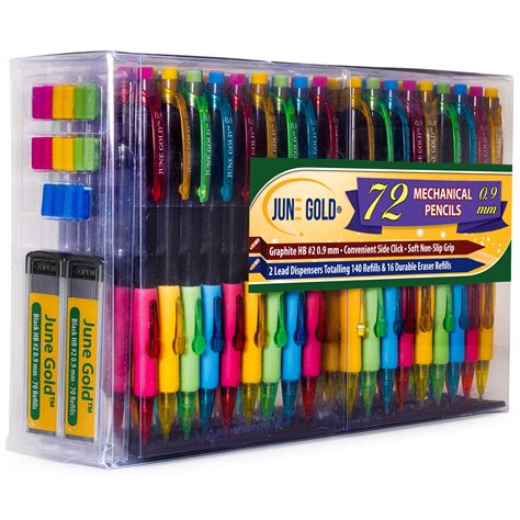 72 Pack Of 09 Mm Hb Graphite Mechanical Pencils June Gold